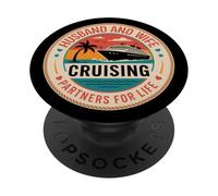 Husband and Wife Cruising Partners For Life Cruise Vacation PopSockets Adhesive PopGrip