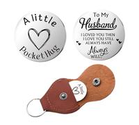 Husband Anniversary Birthday Gifts for Men Little Pocket Hug Keyring Gift for Hubby I Love You Gift for Him to My Husband Gifts from Wife Hubby Pocket Hug Token Valentines Presents for Husbands