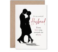 Husband Anniversary Card - Every Love Song - Happy Anniversary Card for Husband from Wife Partner, 5x7 Inch Wedding Anniversaries Greeting Cards