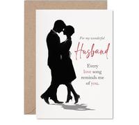 Husband Anniversary Card - Every Love Song - Happy Anniversary Card for Husband from Wife Partner, A5 Wedding Anniversaries Greeting Cards