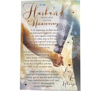 HUSBAND Anniversary card from the meaningful and heartfelt 'Sealed with a Loving Wish' range.