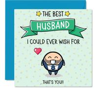 Husband Birthday Card - Best I Could Ever Wish For - Happy Birthday Card for Husband from Wife Partner, 145mm Cute Bday Greeting Cards
