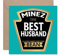 Husband Birthday Card - Ever Bean - Happy Birthday Card for Husband from Wife Partner, 145mm Product Label Style Bday Greeting Cards