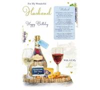 HUSBAND Birthday Card Words of Love Keepsake range Elegant gold edged finish