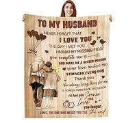 Husband Blanket Gift from Wife, Husband Birthday Valentine Blanket Gifts, Christmas Anniversary Wedding Blanket Gifts for Husband, Husband Throw Blanket 50x60inches for Bed Coach