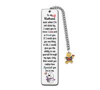 Husband Bookmarks Birthday Gift Man Christmas Encourage Bookmark Valentines Day Distance Miss You Cute Present Appreciate Wedding Anniversary Love Reminder Keepsakes I Love Proud of You for Him Bear