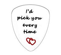 Husband Boyfriend Gifts Guitar Picks Gifts for Musician Boyfriend Gift Valentine's Day Gift for Him, Wedding Gift for Men (I'd pick you every time)