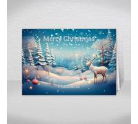 Husband Christmas Card, A5 Size Special Christmas Card for Husband, Hubbie, Luxury Christmas Greeting Cards with a Christmas Wishes Greetings Verse Inside: Reindeer Snow Scene Christmas Card