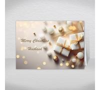Husband Christmas Card, A5 Size Special Christmas Card for Husband, Hubbie, Luxury Christmas Greeting Cards with a Beautiful Christmas Greetings Verse Inside: Gifts and Baubles Christmas Card