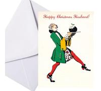 Husband Christmas Card by Museums and Galleries "Husband" Butler with Christmas Pudding from Claud Lovat Fraser