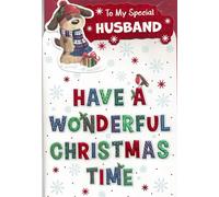Husband Christmas Card, Cute Festive Design, 23 x 15 cm