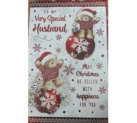 Husband Christmas - With Love To My Wonderful Husband, Christmas Wishes - 8 page card