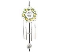 Husband Cream Rose Memorial Wind Chime Hanging Crook Tribute Plaque Graveside Ornament