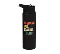 Husband Dad Boating Legend Sail Boat Captain Father's Day Stainless Steel Insulated Water Bottle