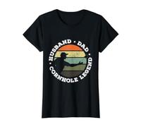 Husband Dad Cornhole Legend, Boss of the Toss Cornhole Men's Value Graphic T-Shirt, Women, Black, XL