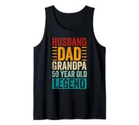 Husband Dad Grandpa 50 Year Old Legend Retro 50th Birthday Tank Top