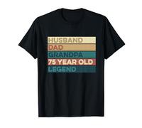 Husband dad grandpa 75 year old legend, 75th birthday retro T-Shirt
