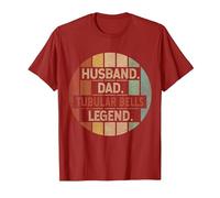 Husband Dad Tubular Bells Legend Vintage T-Shirt, Men, Cranberry Red, Small