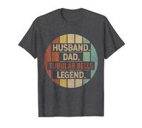 Husband Dad Tubular Bells Legend Vintage T-Shirt, Men, Dark Heather Grey, Large