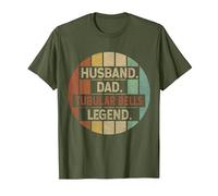 Husband Dad Tubular Bells Legend Vintage T-Shirt, Men, Olive Green, 3X-Large