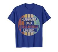 Husband Dad Tubular Bells Legend Vintage T-Shirt, Men, Royal Blue, 3X-Large