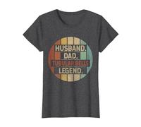 Husband Dad Tubular Bells Legend Vintage T-Shirt, Women, Dark Heather Grey, Small