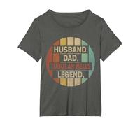 Husband Dad Tubular Bells Legend Vintage T-Shirt, Women's Plus, Asphalt Grey, 3X