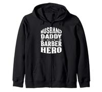 Husband Daddy Barber Hero Barber Men's Hairdresser Zip Hoodie