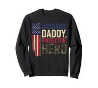 Husband Daddy Protector Hero Father's Day Camo USA Flag Dad Sweatshirt