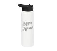 Husband Daddy Protector Hero Strong Family Man Stainless Steel Insulated Water Bottle