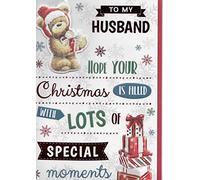 Husband Extra Large Christmas Card - 'to My Very Special Husband Merry Xmas' Extra Large 8 Page Design.