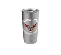 Husband Father Construction Worker Eagle Patriotic Cool Stainless Steel Insulated Tumbler