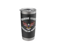 Husband Father Construction Worker Eagle Patriotic Cool Stainless Steel Insulated Tumbler