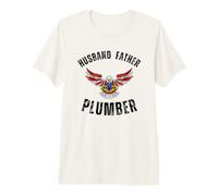 Husband Father Plumber Blue Collar Eagle Patriotic American Premium T-Shirt