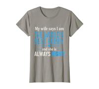 Husband from Wife Best Hubby Hubby for Birthday T-Shirt, Women, Slate Grey, Medium