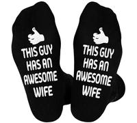 Husband Gifts from Wife Funny, THIS GUY HAS AN AWESOME WIFE Socks Birthday Gifts for Men Presents Who Have Everything, Fathers Day Wedding Anniversary Valentines Gifts for Him Novelty Socks 9-12 uk