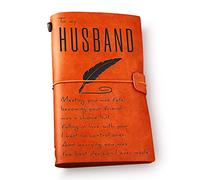 Husband Gifts from Wife Romantic - to My Husband Leather Journal Notebook - Engraved Vintage Travel Journal Embossed Writing Journal Gift for Husband Christmas Anniversary Wedding Birthday