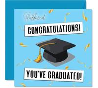 Husband Graduation Card - Congratulations Graduated - Happy Graduation Card for Husband from Wife Partner, 145mm Congratulations Graduated Bday Greeting Cards