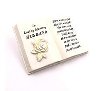 Husband Graveside Memorial Cream and Gold Book