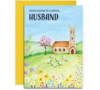 Husband Happy Easter Card - A5 Size with Envelope