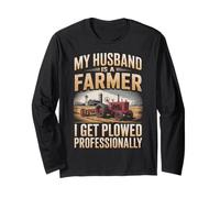 Husband is A Farmer Agriculture Farm Rancher Farming Farmer Long Sleeve T-Shirt