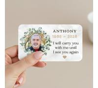 Husband Memorial Gift - Personalised Memorial Wallet Card with Photo Name & Dates - In Loving Memory Remembrance Keepsake - Sympathy Bereavement for Loss of a Husband