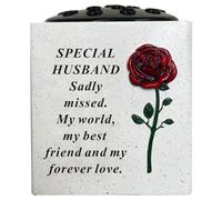 Husband Memorial Grave Vase Rose Bowl Red Rose Flower Holder Cemetery Flower Pot