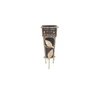 Husband - Memorial Metal Grave Vase With Gold Leaf - Black