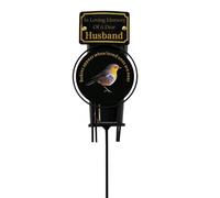 Husband Metal Robin Spike Vase With Black Plastic Insert Graveside Memorial Flower Holder Vase - Durable Metal Spike Grave Decoration Elegant Tribute for Loved Ones