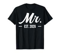 Husband Mr Est 2026 Married Wedding Bridal Party Bachelor T-Shirt