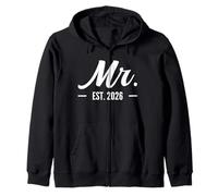 Husband Mr Est 2026 Married Wedding Bridal Party Bachelor Zip Hoodie