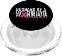 Husband of a Warrior Breast Cancer Awareness Pink Ribbon PopSockets PopGrip for MagSafe