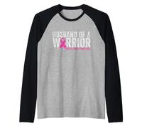 Husband of a Warrior Breast Cancer Awareness Pink Ribbon Raglan Baseball Tee