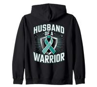 Husband Of A Warrior Cervical Cancer Support Zip Hoodie